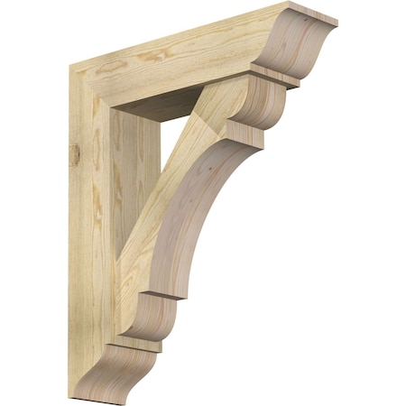 Ekena Millwork Olympic Traditional Rough Sawn Bracket w/ Offset Brace, Douglas Fir, 8"W x 30"D x 36"H BKT0806X30X36OLY01RDF